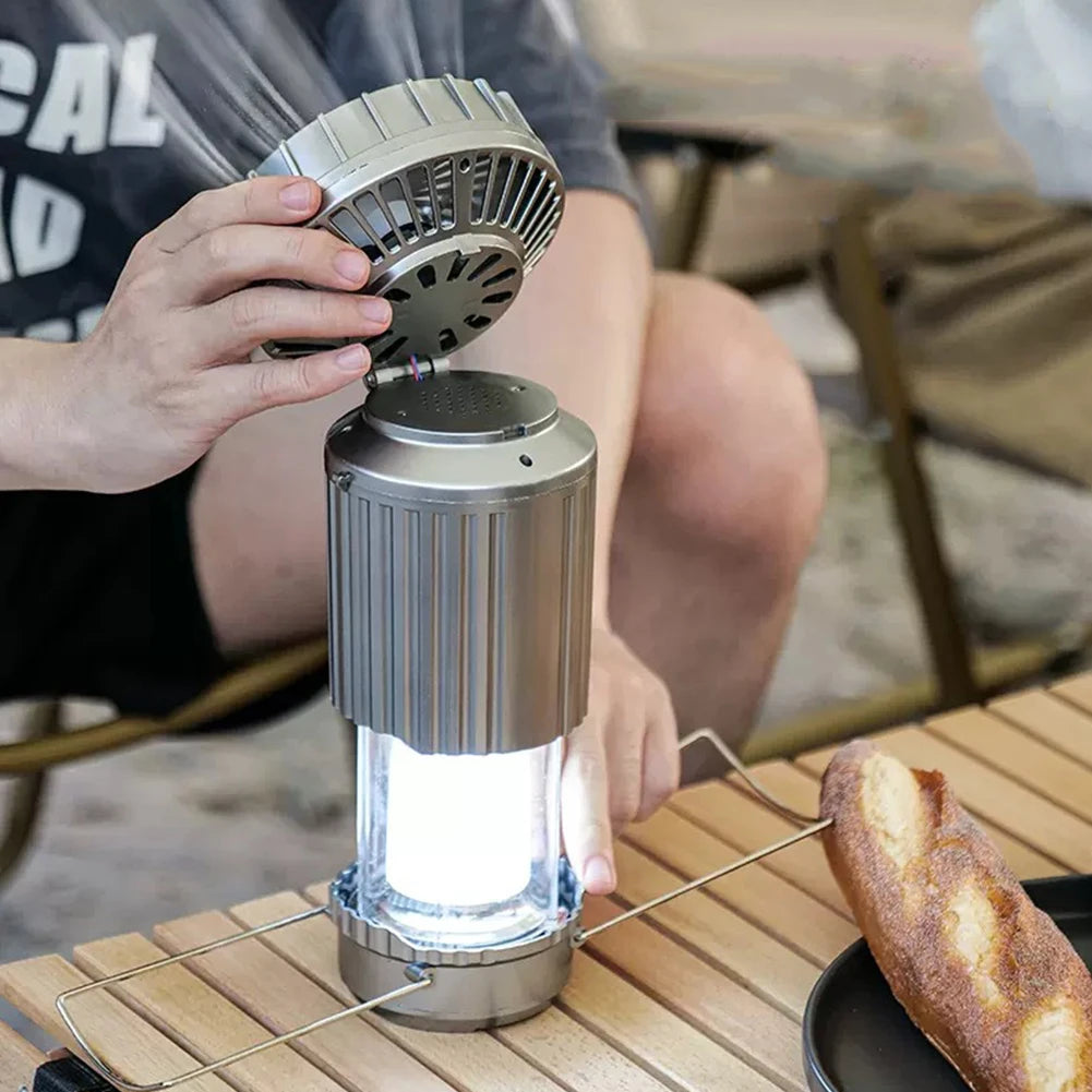 Solar Camping Lantern with Fan | Rechargeable LED Tent Light & Emergency Lamp