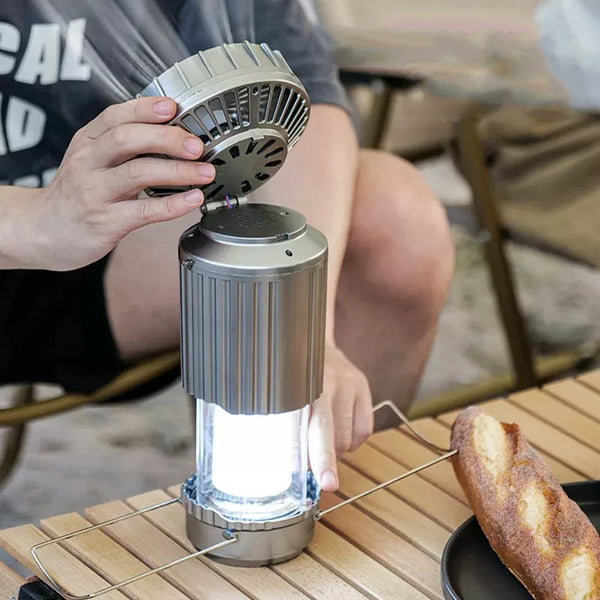 Solar Camping Lantern with Fan | Rechargeable LED Tent Light & Emergency Lamp