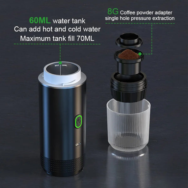 DENOKIN 3-in-1 Portable Espresso Machine – 20 Bar