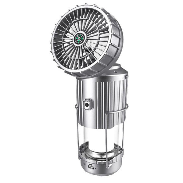 Solar Camping Lantern with Fan | Rechargeable LED Tent Light & Emergency Lamp