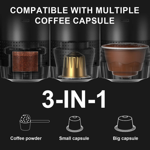 DENOKIN 3-in-1 Portable Espresso Machine – 20 Bar