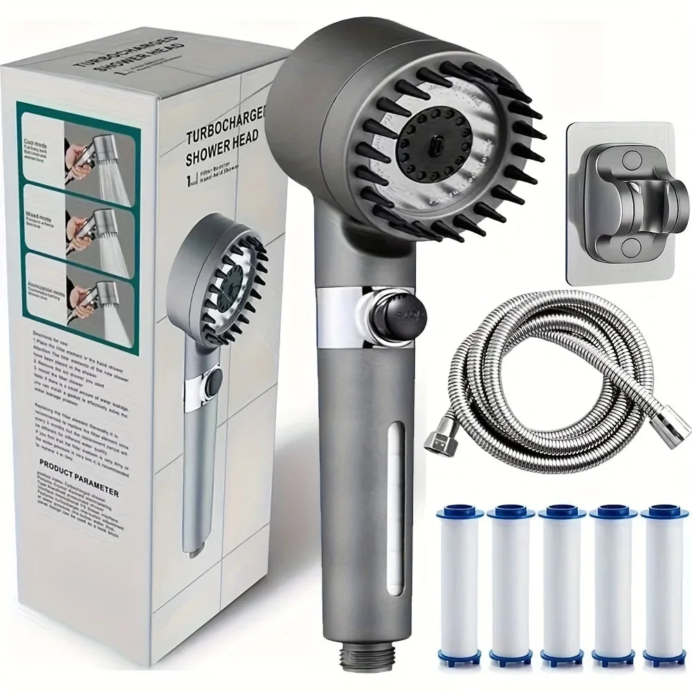 High Pressure Ionic Shower Head with Filter | Turbo Handheld Shower Head