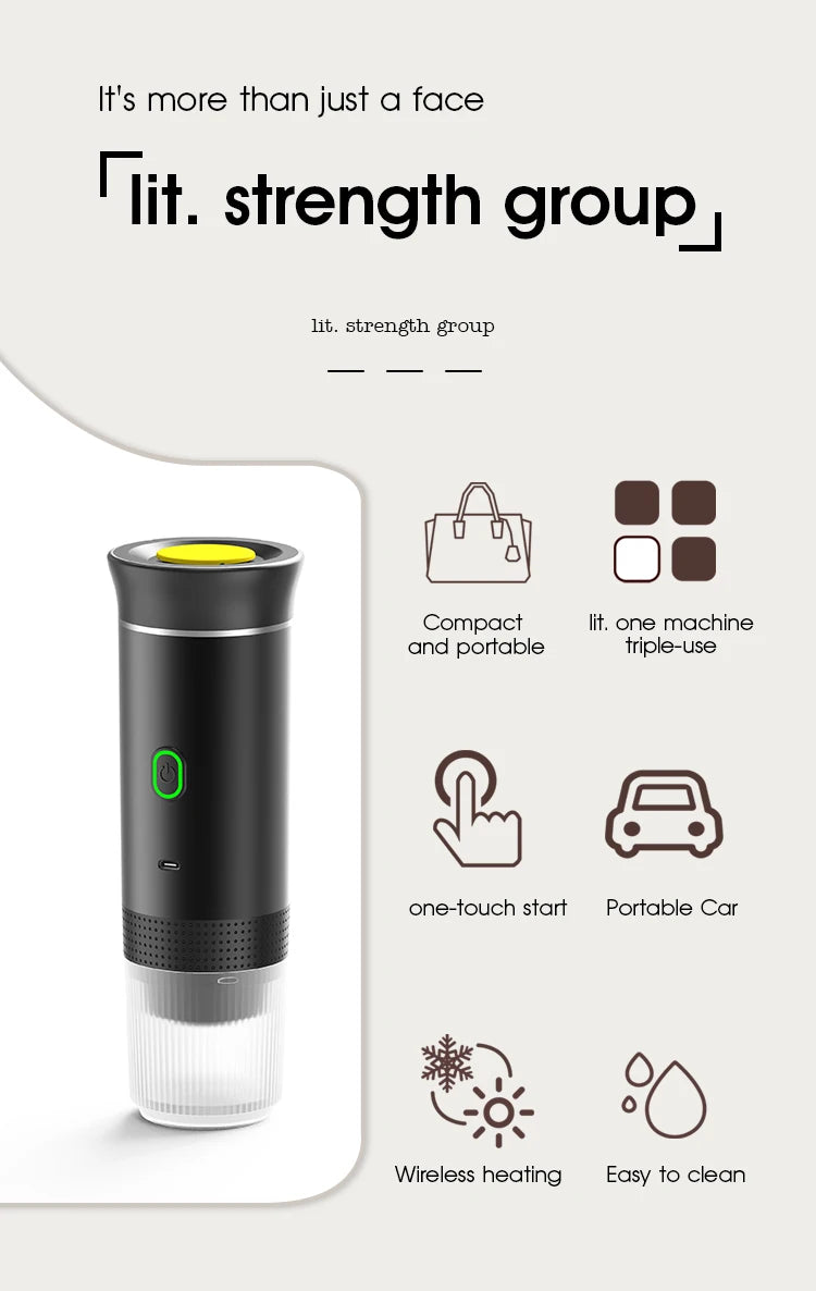 DENOKIN 3-in-1 Portable Espresso Machine – 20 Bar