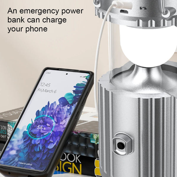 Solar Camping Lantern with Fan | Rechargeable LED Tent Light & Emergency Lamp