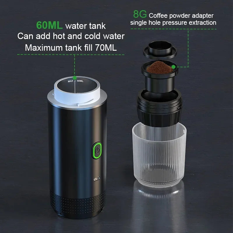 DENOKIN 3-in-1 Portable Espresso Machine – 20 Bar