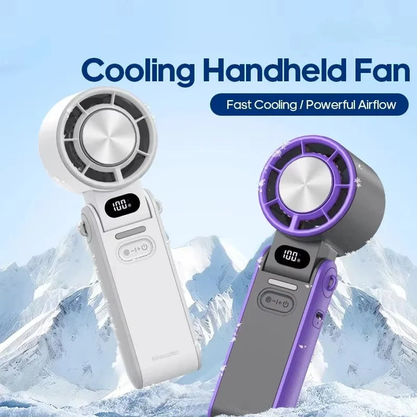 Portable Turbo Handheld Fan with Ice Cooling & 100 Speeds | Virlano