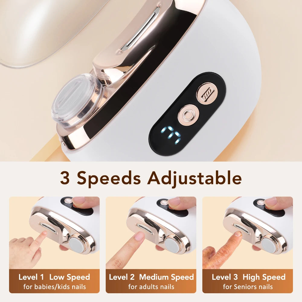 Electric Nail Clipper & Nail Polisher | Automatic Rechargeable Nail Trimmer
