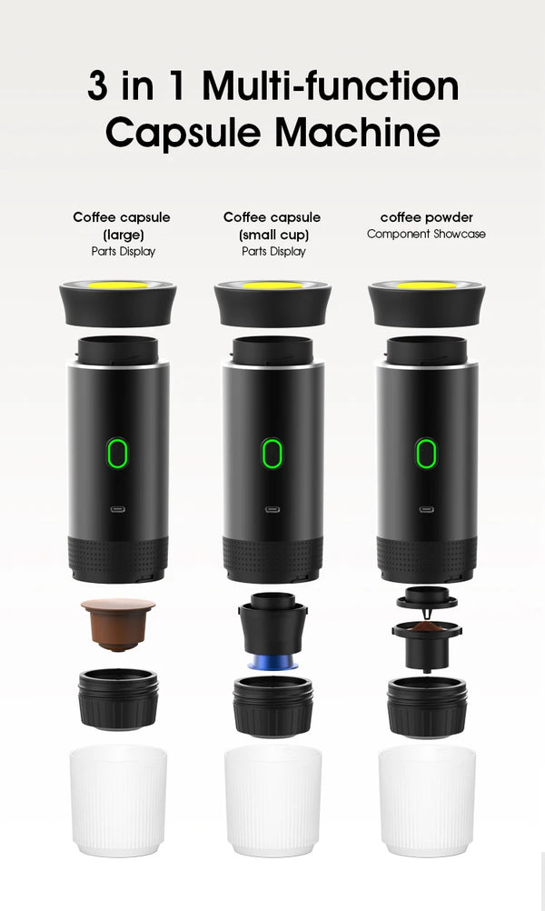 DENOKIN 3-in-1 Portable Espresso Machine – 20 Bar