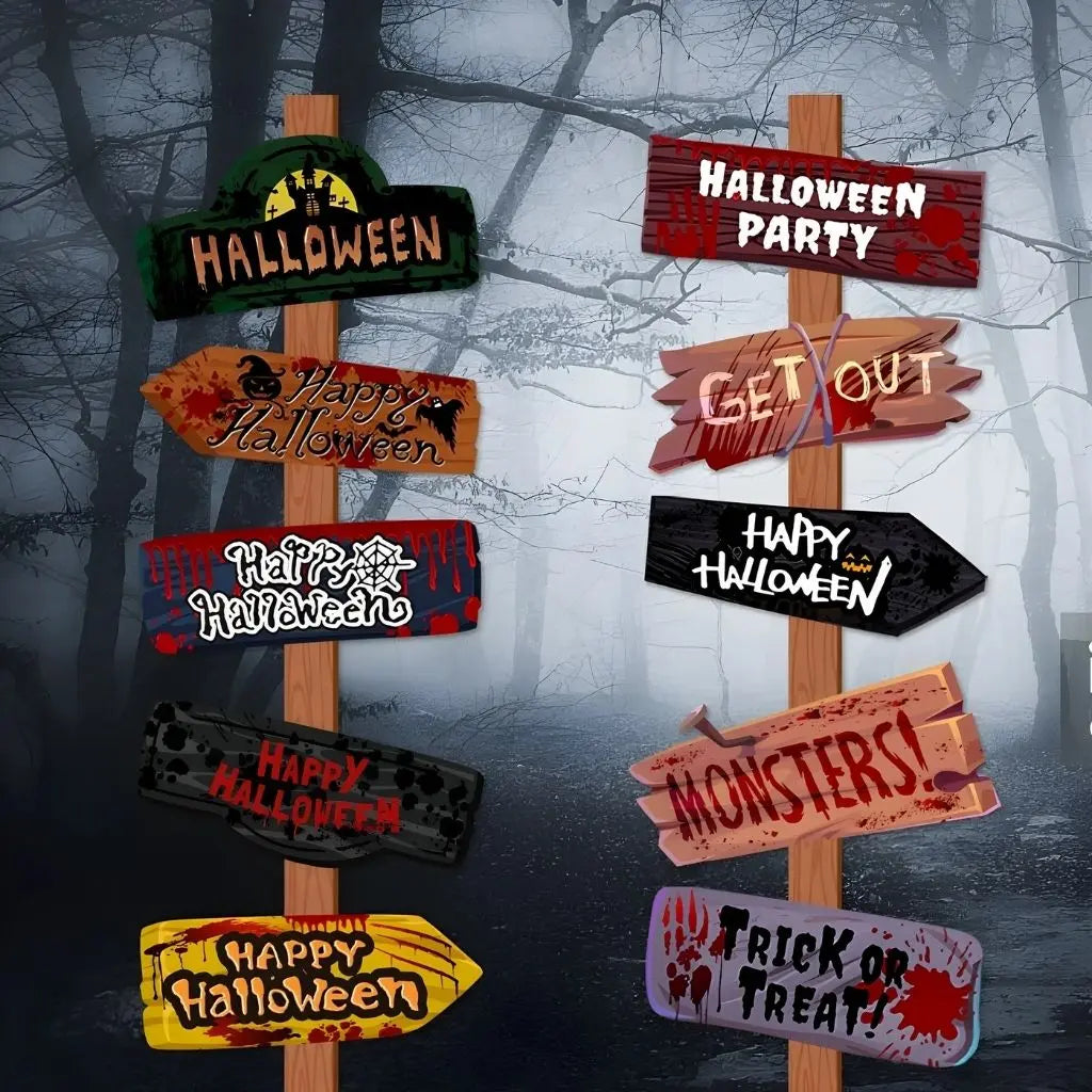 Maya Halloween Haunted Sign Set
