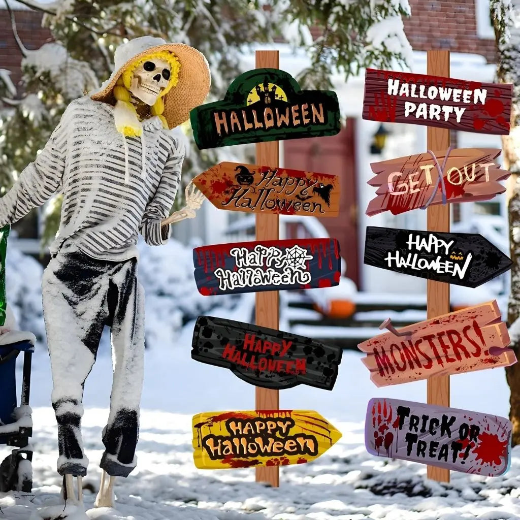 Maya Halloween Haunted Sign Set