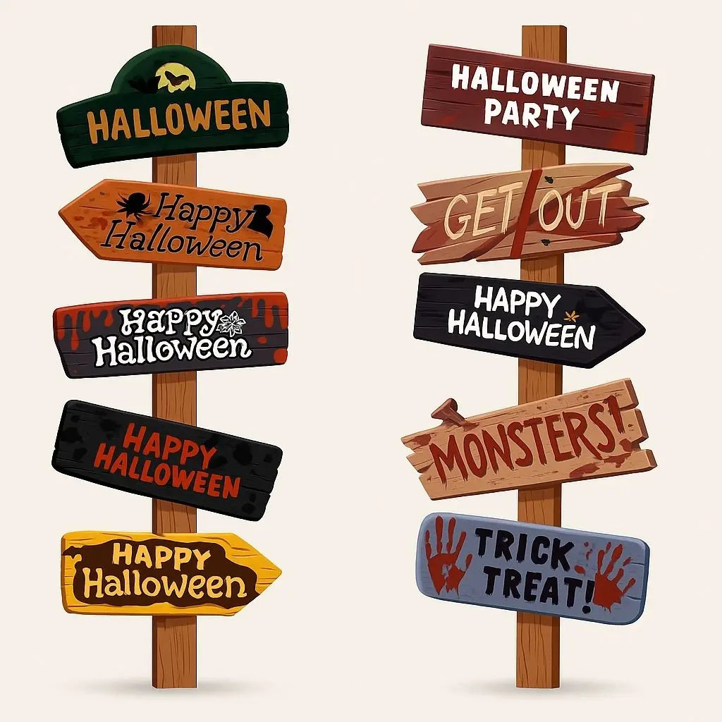 Maya Halloween Haunted Sign Set