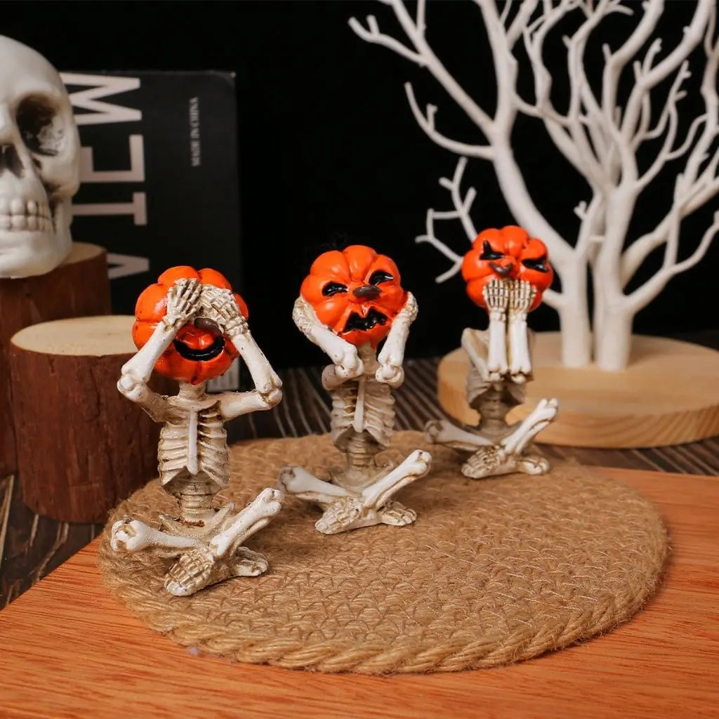 Jack Halloween Pumpkin Skull Trio