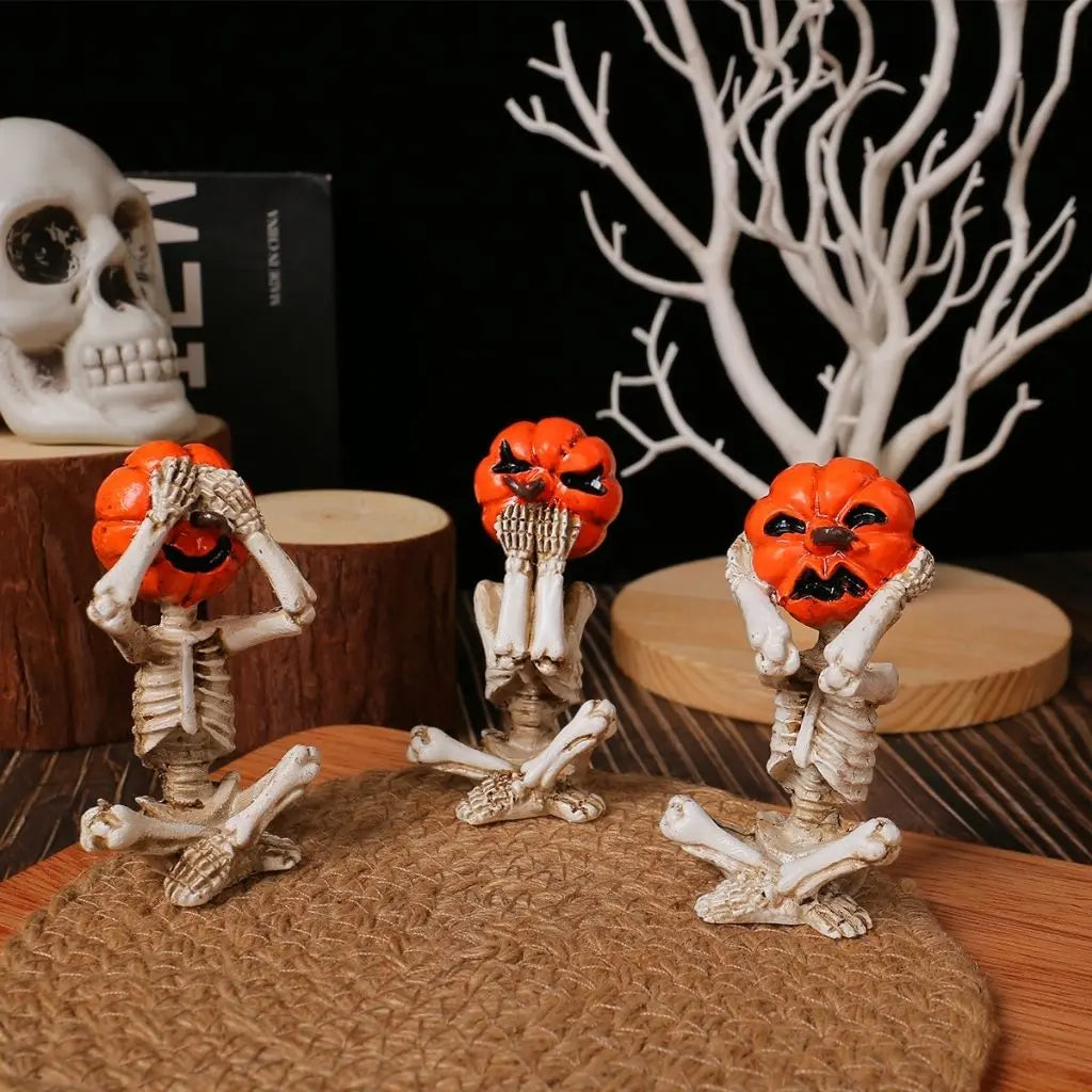 Jack Halloween Pumpkin Skull Trio
