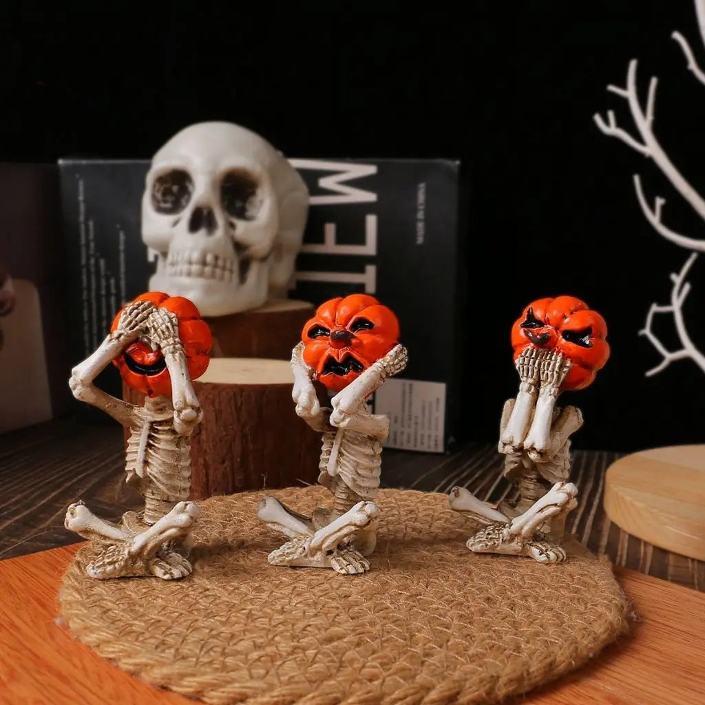 Jack Halloween Pumpkin Skull Trio