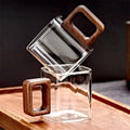 Squaro Wood Handle Glass Mug