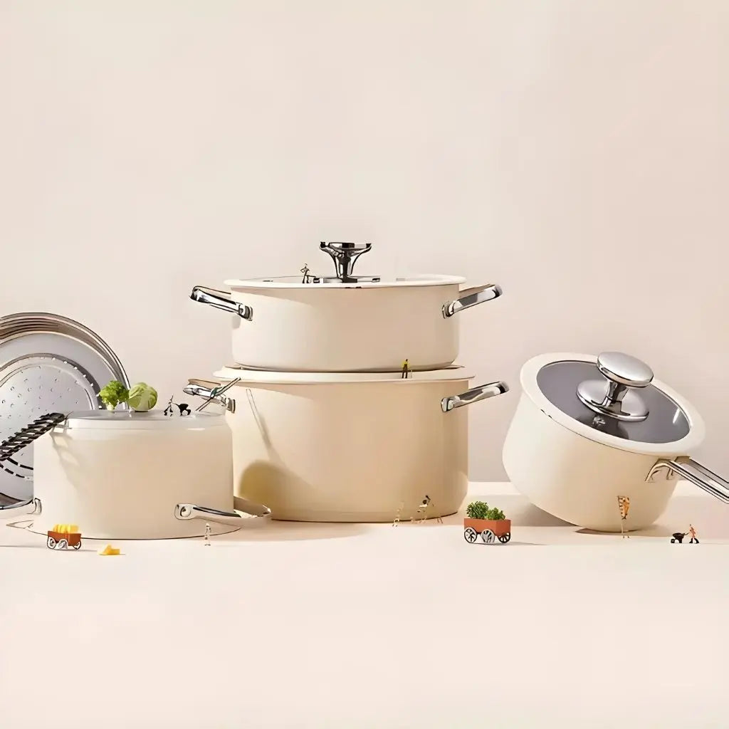 Sophia Ceramic-Coated Stainless Steel Cookware Set (9-Piece)