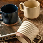 Caleb Ceramic Mug – Striped Pottery Cup