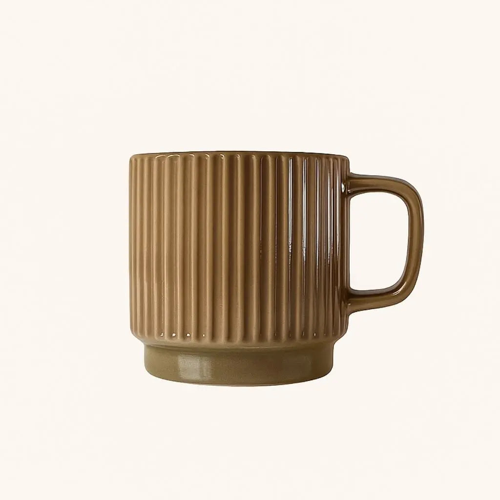 Caleb Ceramic Mug – Striped Pottery Cup