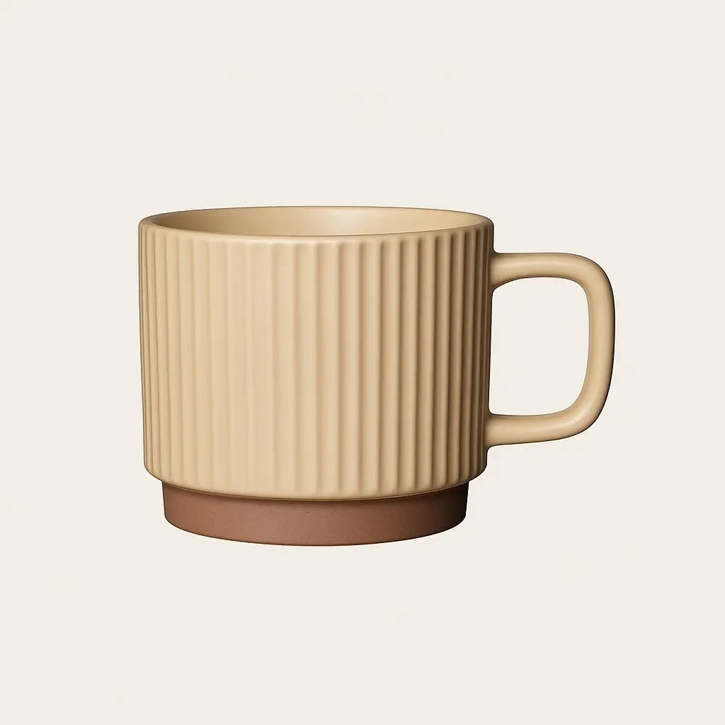 Caleb Ceramic Mug – Striped Pottery Cup