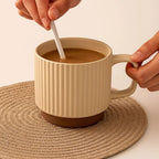 Caleb Ceramic Mug – Striped Pottery Cup