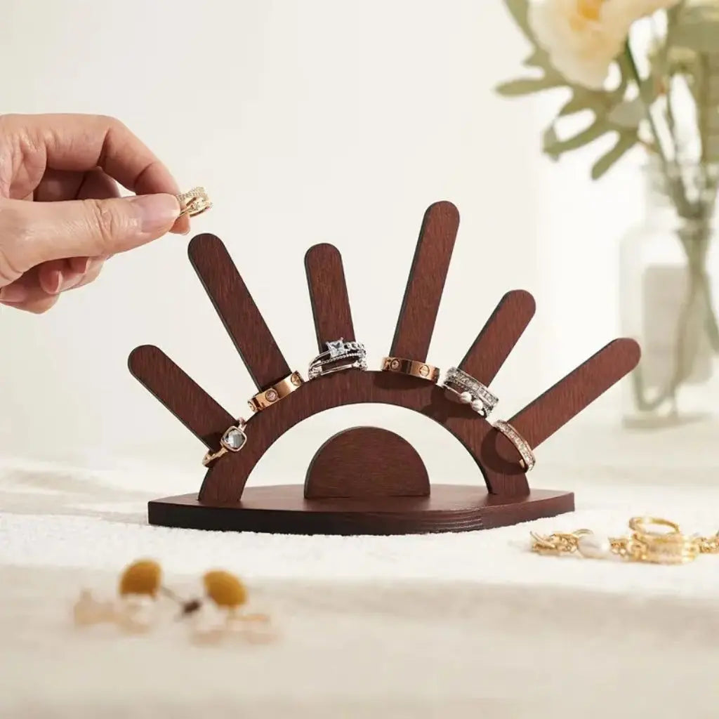 Sunburst Wooden Ring Holder