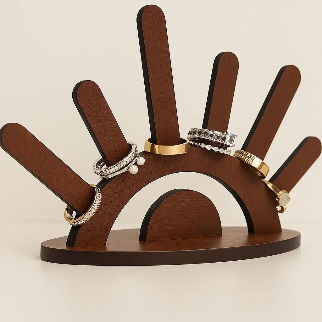 Sunburst Wooden Ring Holder