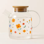 Sunflower Bloom Borosilicate Glass Kettle Tea Set