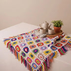 Forest Tassel Boho Hand-Crochet Throw