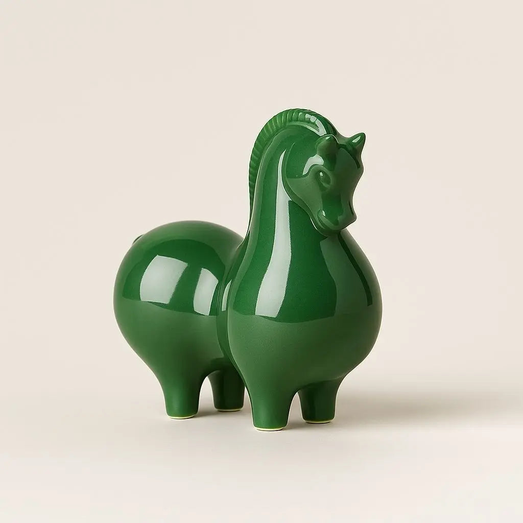 Clara Tangma Horse – Celadon Ceramic Good Fortune Figurine