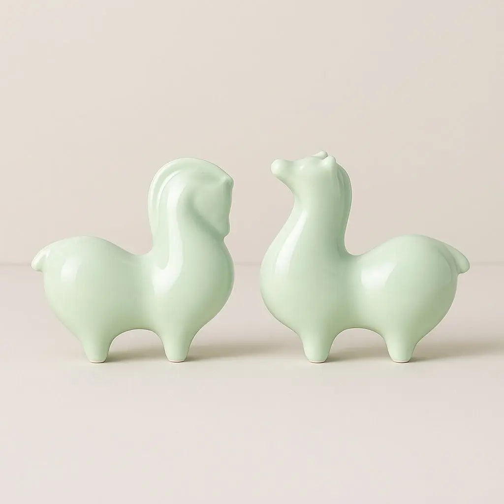 Clara Tangma Horse – Celadon Ceramic Good Fortune Figurine