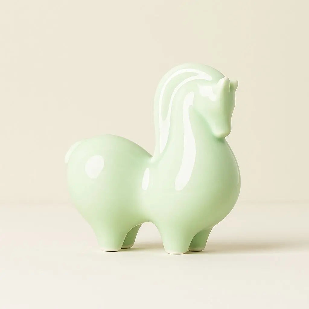 Clara Tangma Horse – Celadon Ceramic Good Fortune Figurine