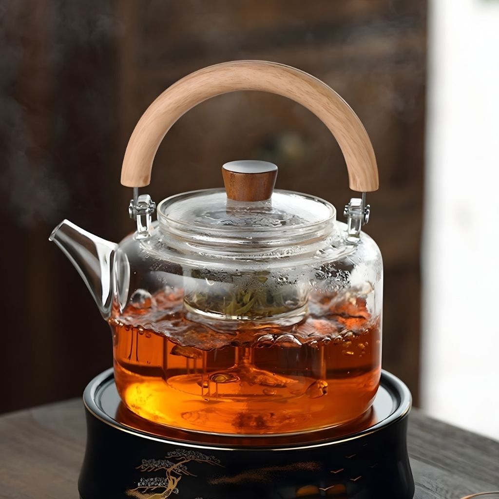 Magnetic Suction Loop-handled Glass Teapot