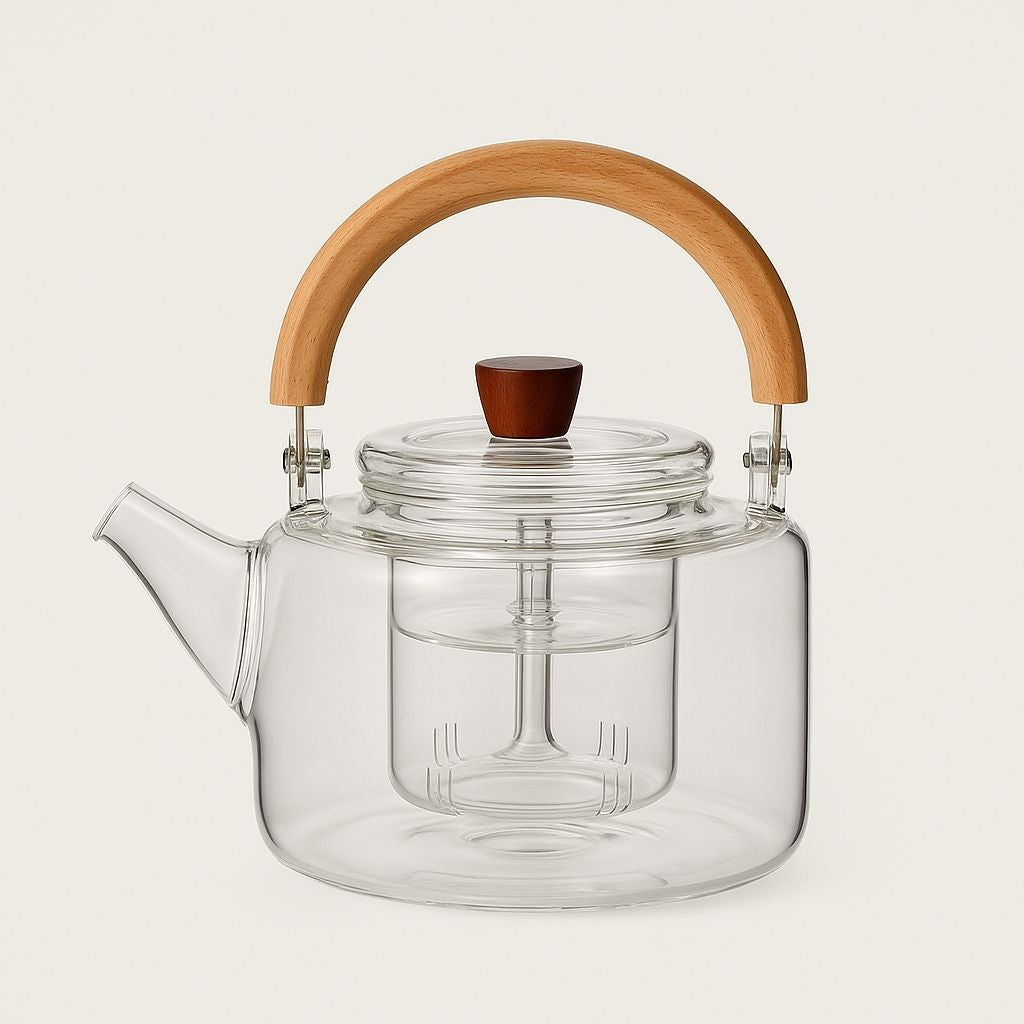 Magnetic Suction Loop-handled Glass Teapot
