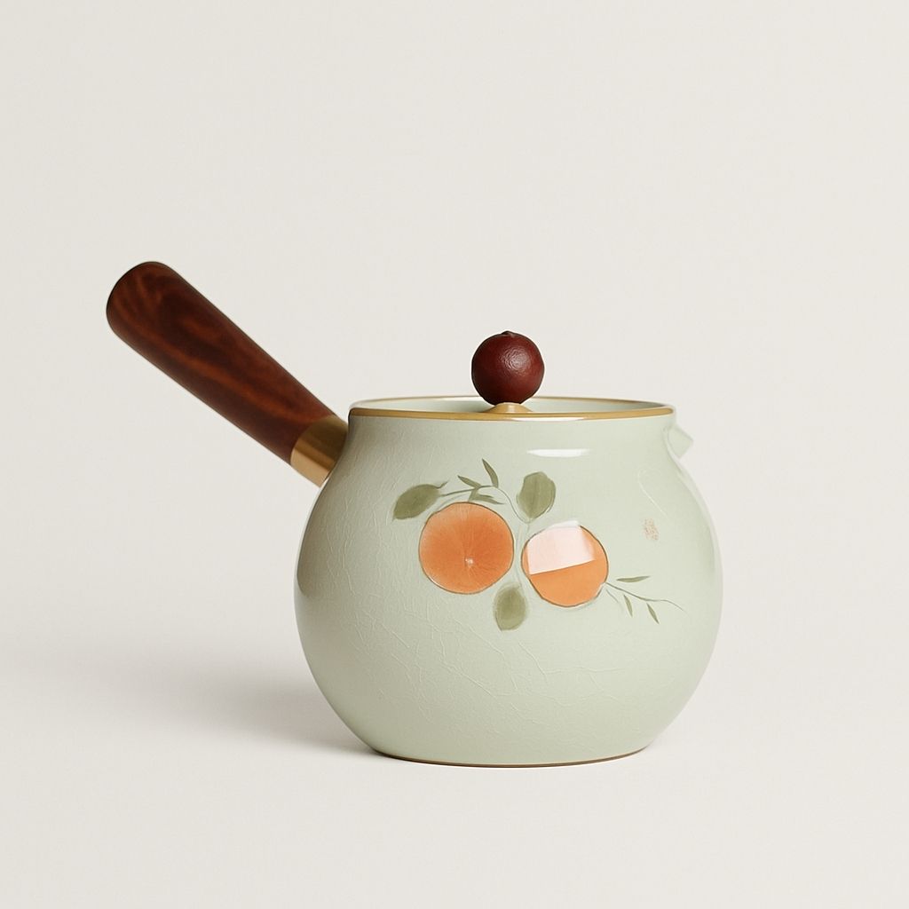 Mara Hand-Painted Crackle Glaze Ceramic Teapot