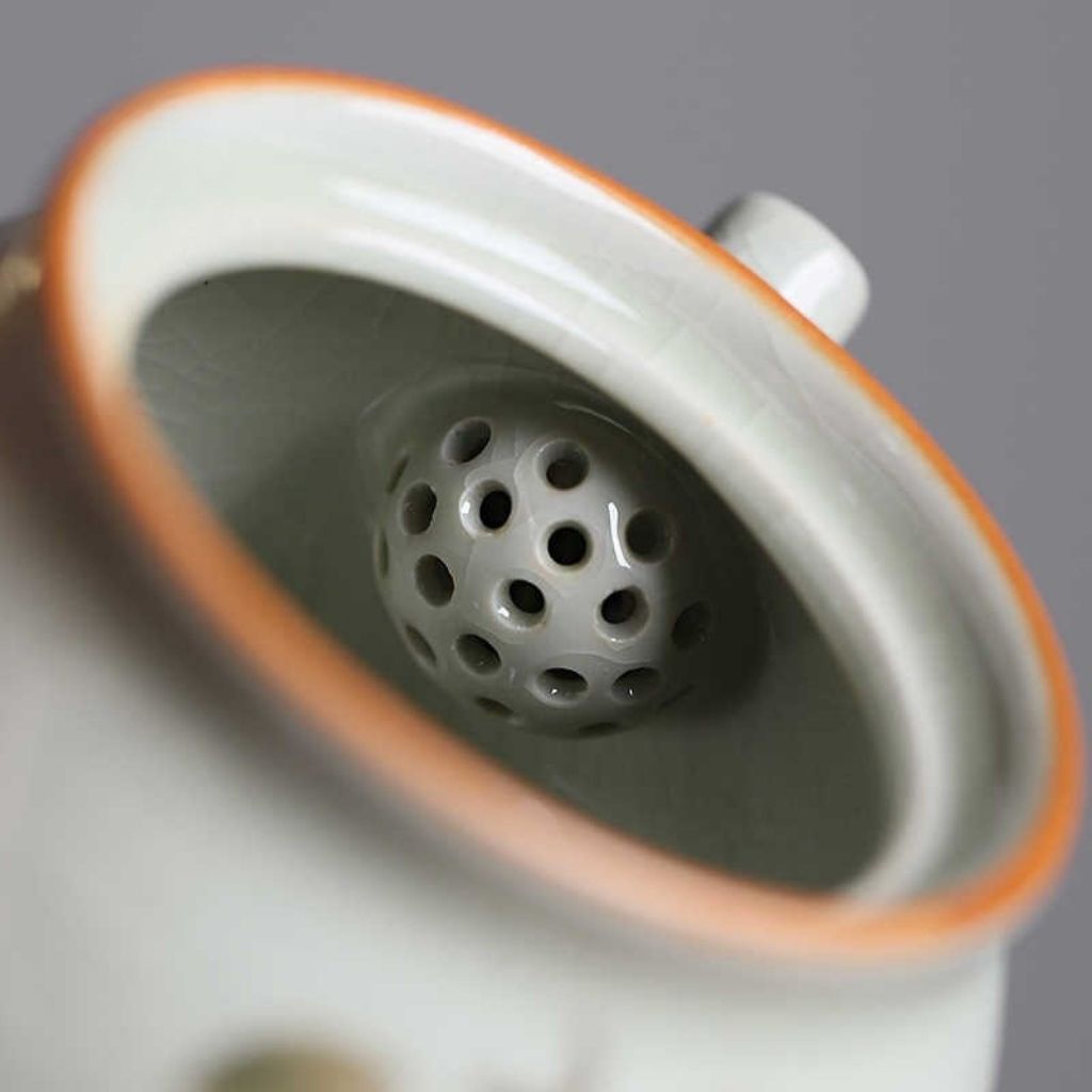 Mara Hand-Painted Crackle Glaze Ceramic Teapot