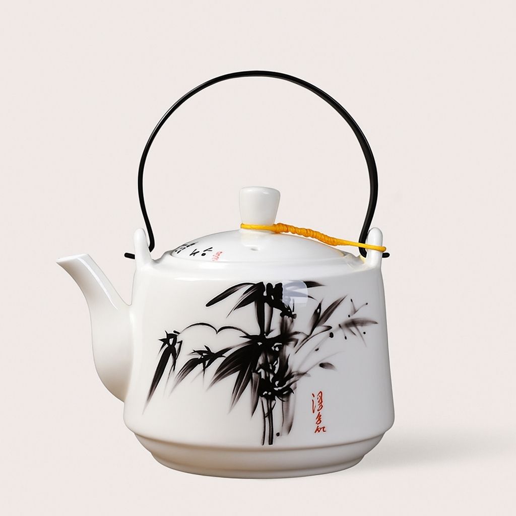 Eliana Kaolin Ceramic Teapot With Strainer