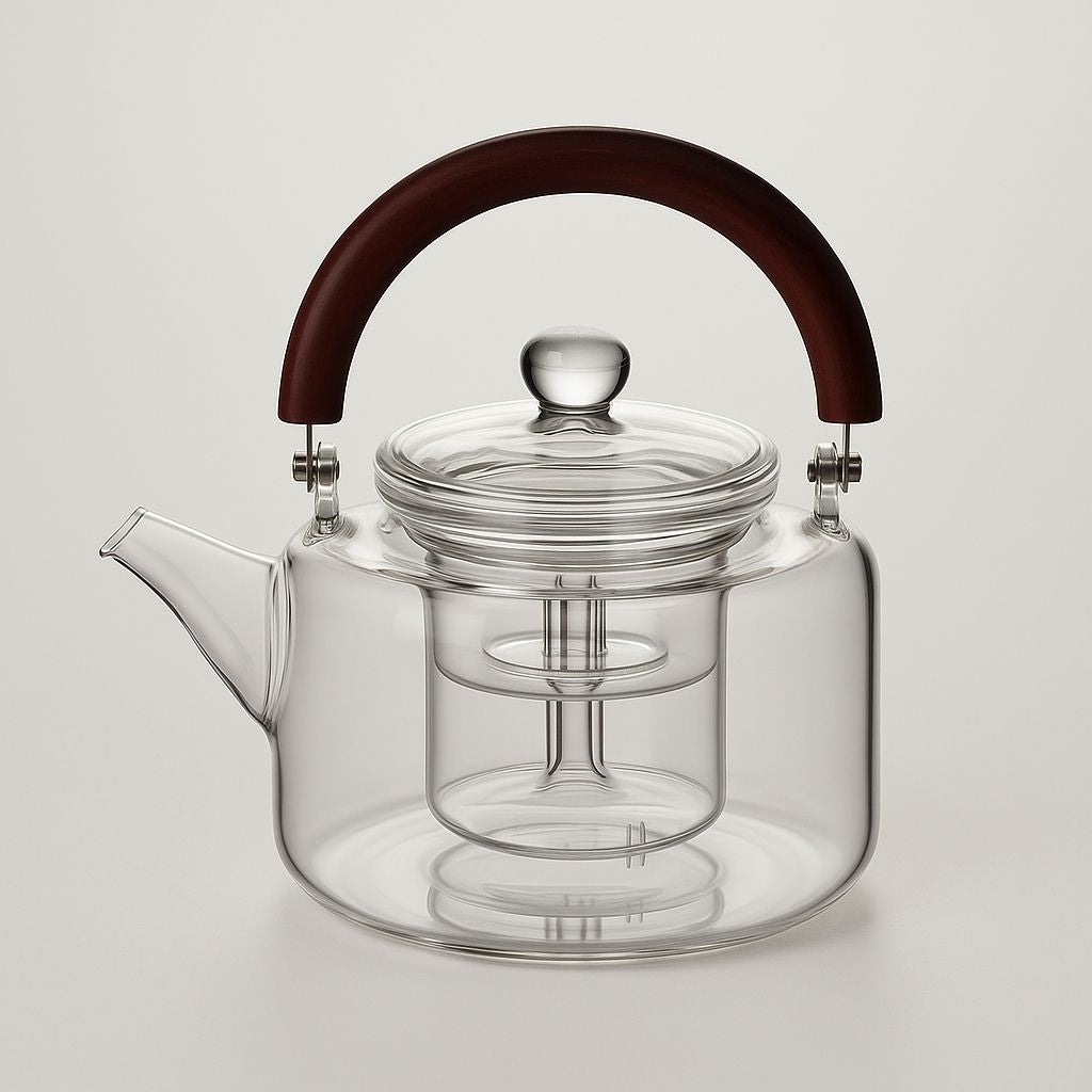 Magnetic Suction Loop-handled Glass Teapot