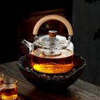 Magnetic Suction Loop-handled Glass Teapot