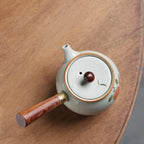 Mara Hand-Painted Crackle Glaze Ceramic Teapot