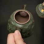 Yixing Japanese Moss Glaze Stoneware Teapot