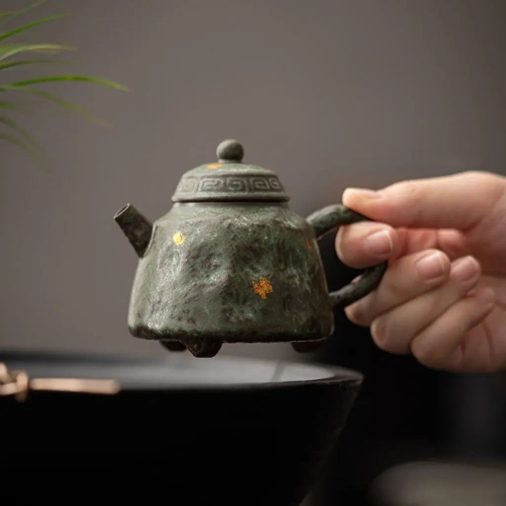 Yixing Japanese Moss Glaze Stoneware Teapot