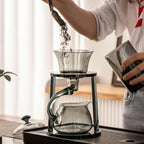 Theo Smoky Gray Glass Tea Set – Vertical Automatic Infuser