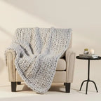 Handcrafted Chunky Wave Knit Throw Blanket