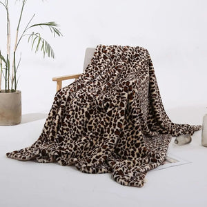 Leona Plush Leopard Print Throw Blanket