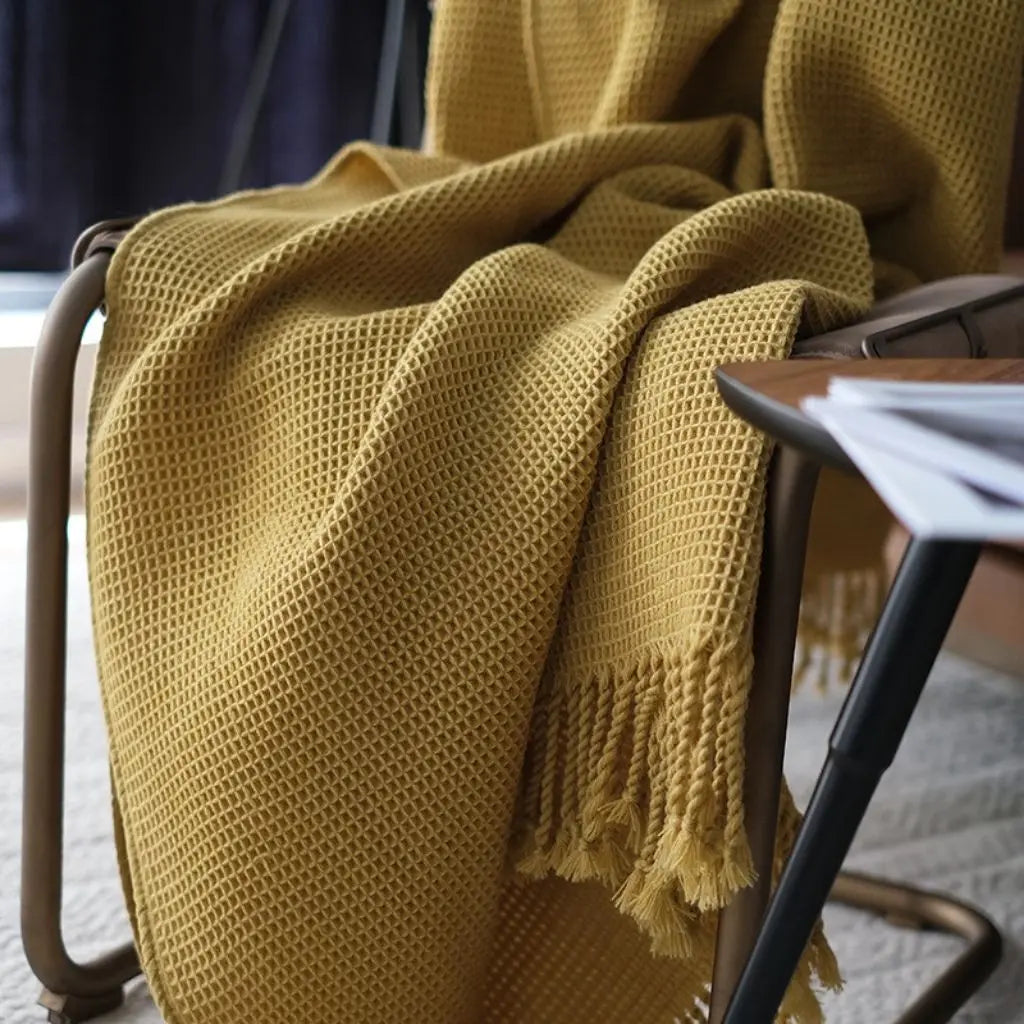 Elliot Nordic Waffle Knit Soft Throw Blanket