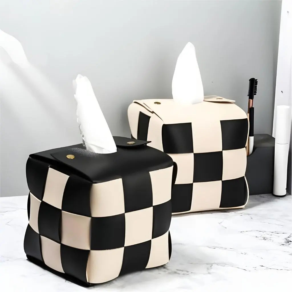 Checkered Tissue Box Cover