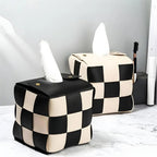 Checkered Tissue Box Cover