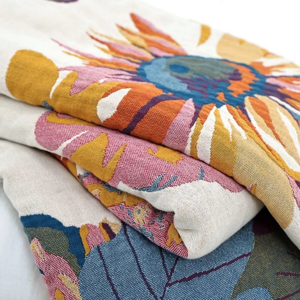 Iris Bloom Multi-layer Cotton Gauze Quilt