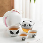 Panda Ceramic Travel Tea Set with Cups