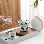 Panda Ceramic Travel Tea Set with Cups